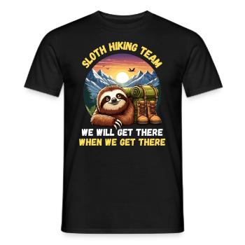 Faultier Wandern Wanderung Berge Wanderweg Lustig - Männer T-Shirt - Schwarz - Vorne - AI Model Male 178 light (178cm)
