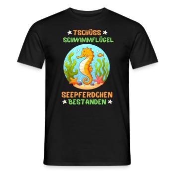 Hippocampe Natation Ailes D’eau Vacances À La Mer - T-shirt homme - noir - Devant - AI Model Male 178 light (178cm)