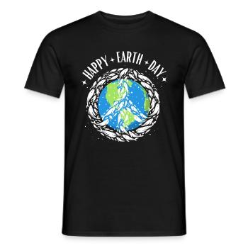 Bonne Journée De La Terre Monde Baleines Environnement Nature Océan - T-shirt homme - noir - Devant - AI Model Male 178 light (178cm)