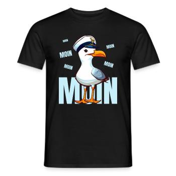 Hamburg Moin Möwe Matrose See Lustig Norden Hafen - Männer T-Shirt - Schwarz - Vorne - AI Model Male 178 light (178cm)