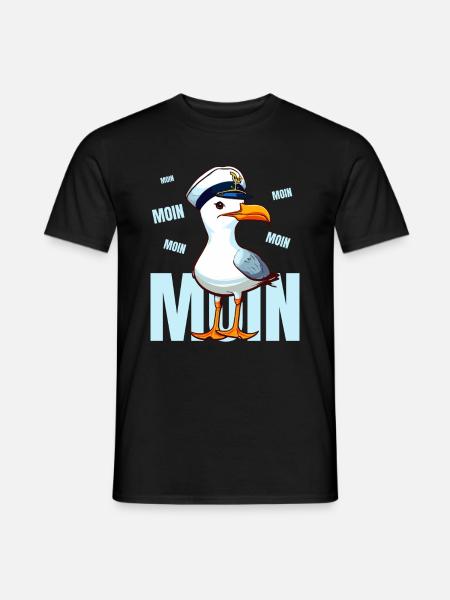 Hamburg Moin Seagull Sailor Sea Funny North Harbor - Men's T-Shirt - black