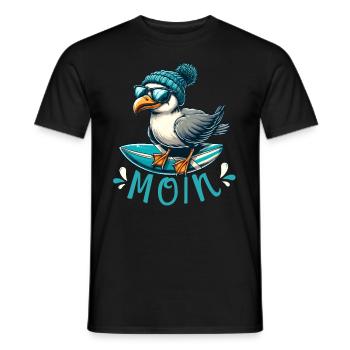 Hamburg Möwe Moin Norden Dialekt Hamburger lustig - Männer T-Shirt - Schwarz - Vorne - AI Model Male 178 light (178cm)