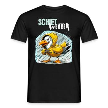 Hambourg mouette mauvais temps dialecte Hamburger drôle - T-shirt homme - noir - Devant - AI Model Male 178 light (178cm)
