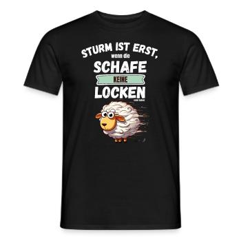 Hambourg mouton boucles tempête temps côte drôle - T-shirt homme - noir - Devant - AI Model Male 178 light (178cm)