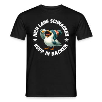 Hamburg North Seagull Party Chat Drink Funny - Men's T-Shirt - black - Front - AI Model Male 178 light (178cm)
