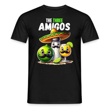 Three Amigos Tequila Lime Salt Mexico Funny - Men's T-Shirt - black - Front - AI Model Male 178 light (178cm)
