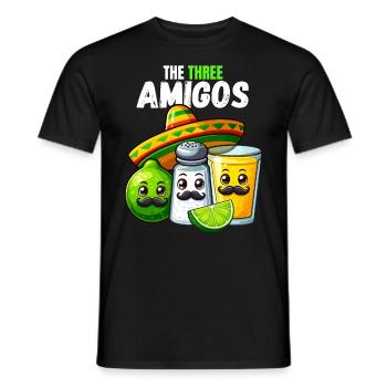 Three Amigos Tequila Limette Salz Sombrero Lustig - Männer T-Shirt - Schwarz - Vorne - AI Model Male 178 light (178cm)