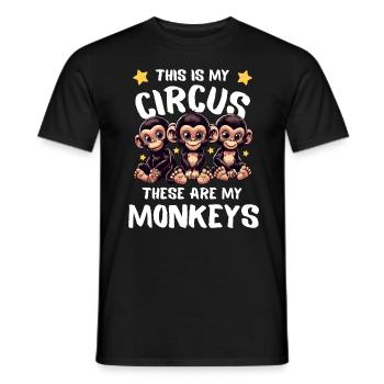Fête des mères Maman Famille Enfants Singes Chimpanzés - T-shirt homme - noir - Devant - AI Model Male 178 light (178cm)