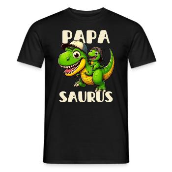 Papa Saurus Father's Day T-Rex Dinosaur Family - Men's T-Shirt - black - Front - AI Model Male 178 light (178cm)