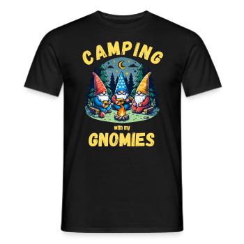 Camping nains de jardin camping feu de camp amusant - T-shirt homme - noir - Devant - AI Model Male 178 light (178cm)