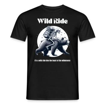 Camping Wilderness Bear Skeleton Hiking Nature Funny - Men's T-Shirt - black - Front - AI Model Male 178 light (178cm)