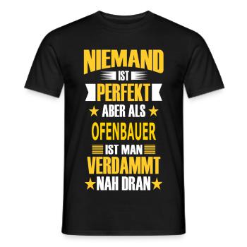 OFENBAUER - Männer T-Shirt - Schwarz - Vorne - AI Model Male 178 light (178cm)