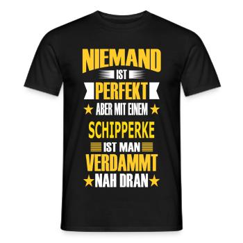 SCHIPPERKE - Männer T-Shirt - Schwarz - Vorne - AI Model Male 178 light (178cm)