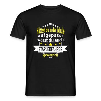 Funny saying forklift driver - Men's T-Shirt - black - Front - AI Model Male 178 light (178cm)