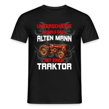 lustiges Herren Traktor alter Mann Bauer Landwirt - Männer T-Shirt - Schwarz - Vorne - AI Model Male 178 light (178cm)