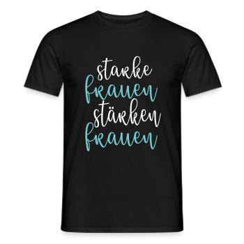 Frauenpower Powerfrau Starke Frauen Stärken Frauen - Männer T-Shirt - Schwarz - Vorne - AI Model Male 178 light (178cm)