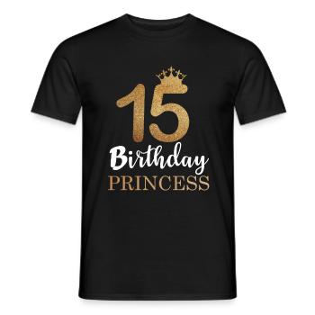 Tochter Geschenk 15. Geburtstag 15 Jahre Mädchen - Männer T-Shirt - Schwarz - Vorne - AI Model Male 178 light (178cm)