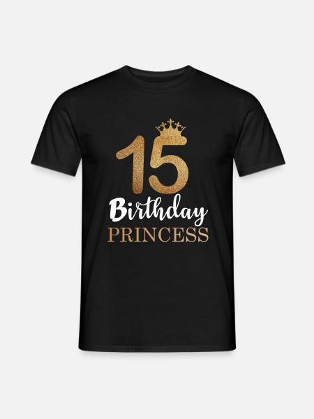 Dotter gåva 15-årsdag 15-årig tjej - T-shirt herr - svart