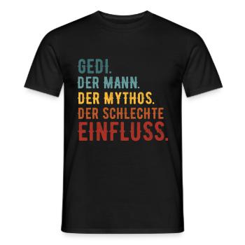 Gedi Firmgedi Taufgedi Geschenk - Männer T-Shirt - Schwarz - Vorne - AI Model Male 178 light (178cm)