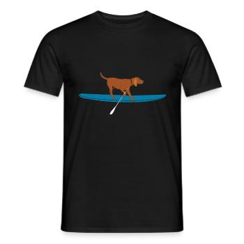 SUP DOG Stand Up Paddling Dog sur Supboard - T-shirt homme - noir - Devant - AI Model Male 178 light (178cm)