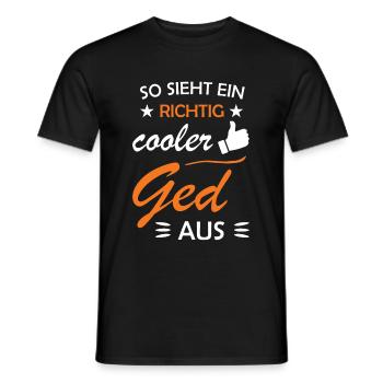So sieht richtig cooler Ged Firmged Taufged aus - Männer T-Shirt - Schwarz - Vorne - AI Model Male 178 light (178cm)