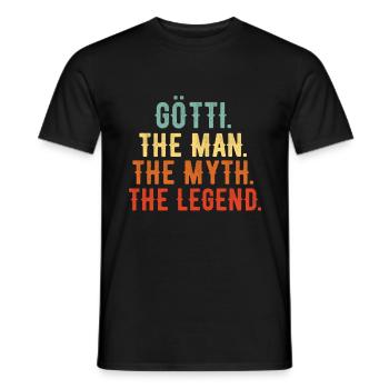 Götti Firmgötti Taufgötti götti fragen - Männer T-Shirt - Schwarz - Vorne - AI Model Male 178 light (178cm)
