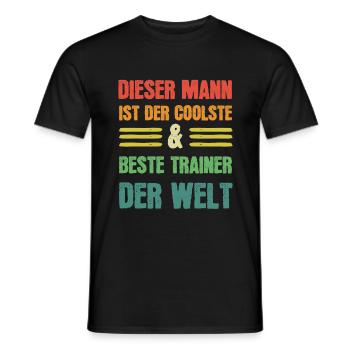 Coolster & Bester Trainer der Welt - Männer T-Shirt - Schwarz - Vorne - AI Model Male 178 light (178cm)