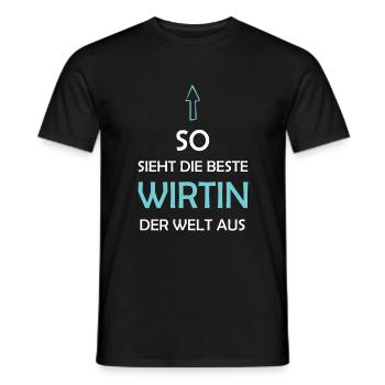 Beste Wirtin der Welt Gastwirtin Wirtshaus - Männer T-Shirt - Schwarz - Vorne - AI Model Male 178 light (178cm)