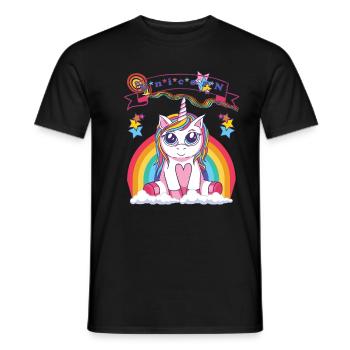 T-shirt Licorne Arc-en-ciel - T-shirt homme - noir - Devant - AI Model Male 178 light (178cm)
