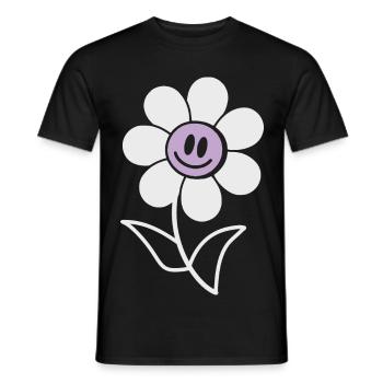 Fleur souriante - T-shirt homme - noir - Devant - AI Model Male 178 light (178cm)