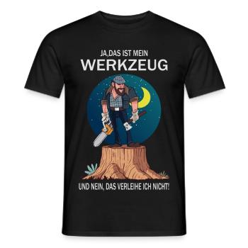 Lumberjack and his tools - Men's T-Shirt - black - Front - AI Model Male 178 light (178cm)