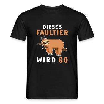 Lustiger 60 Geburtstag Faultier 60 Jahre Spruch - Männer T-Shirt - Schwarz - Vorne - AI Model Male 178 light (178cm)