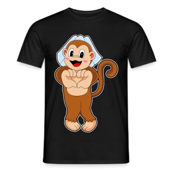 Mariage au voile de mariée singe - T-shirt homme - noir - Devant - AI Model Male 178 light (178cm)