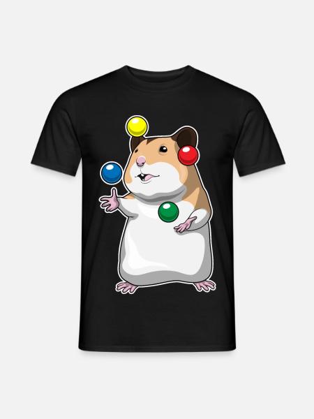 Hamster juggler juggling - Men's T-Shirt - black