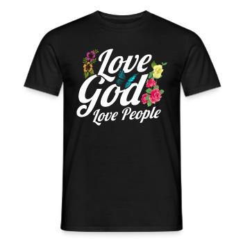 Jesus God Bible Verse Inspirational Gift - Men's T-Shirt - black - Front - AI Model Male 178 light (178cm)