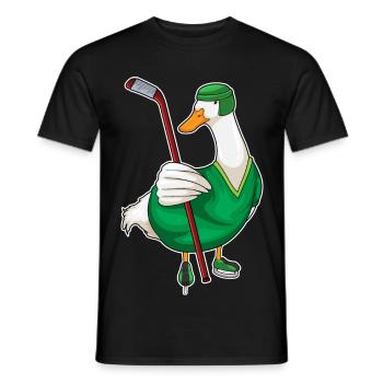 Ente Eishockey Eishockeyschläger - Männer T-Shirt - Schwarz - Vorne - AI Model Male 178 light (178cm)