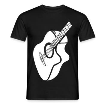 guitare blanche - T-shirt homme - noir - Devant - AI Model Male 178 light (178cm)