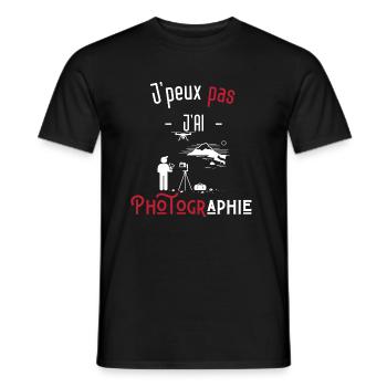 j'peux pas j'ai photographie - T-shirt homme - noir - Devant - AI Model Male 178 light (178cm)