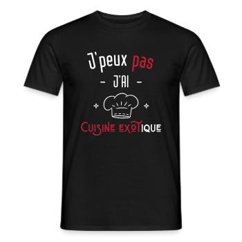 j'peux pas j'ai cuisine exotique - T-shirt homme - noir - Devant - AI Model Male 178 light (178cm)