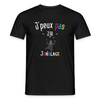 j'peux pas j'ai jonglage - T-shirt homme - noir - Devant - AI Model Male 178 light (178cm)