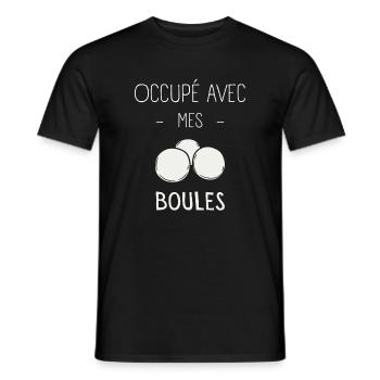 Occupé Avec Mes Boules - T-shirt homme - noir - Devant - AI Model Male 178 light (178cm)