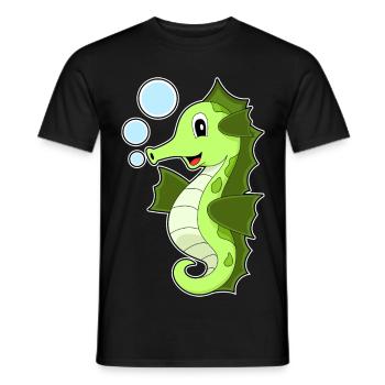 Cute Seahorse - Men's T-Shirt - black - Front - AI Model Male 178 light (178cm)