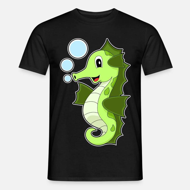 Seepferdchen - Männer T-Shirt - Schwarz