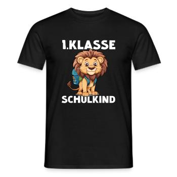 1 Klasse Löwe Schulkind Erstklässler Einschulung - Männer T-Shirt - Schwarz - Vorne - AI Model Male 178 light (178cm)