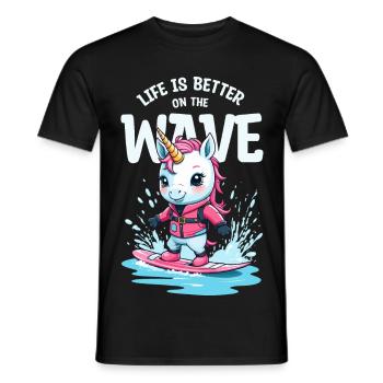 Wakeboard Licorne - T-shirt homme - noir - Devant - AI Model Male 178 light (178cm)