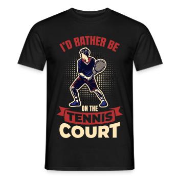Ich wäre lieber auf dem Tennisplatz - Männer T-Shirt - Schwarz - Vorne - AI Model Male 178 light (178cm)