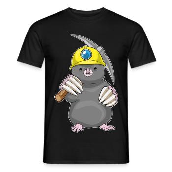 Maulwurf Bergarbeiter Spitzhacke Bergbau - Männer T-Shirt - Schwarz - Vorne - AI Model Male 178 light (178cm)