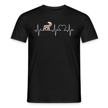 Cerf Heartbeat Red Deer Chasse ECG Chasseur de cerf - T-shirt homme - noir - Devant - AI Model Male 178 light (178cm)