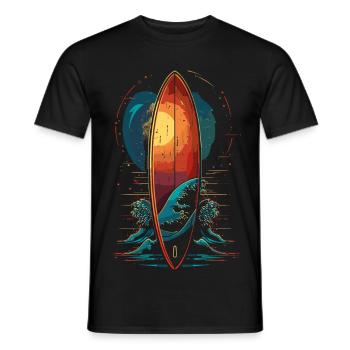 Surfbrett - Männer T-Shirt - Schwarz - Vorne - AI Model Male 178 light (178cm)