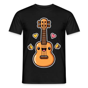 Ukulele Cartoon Style - Men's T-Shirt - black - Front - AI Model Male 178 light (178cm)
